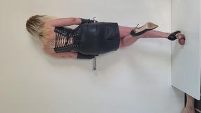 Lady Latisha - Le Silla Black Leather Stilettos - Cock Trampling - Horizontal View