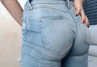 Sexy GF flaunts her big juicy booty in her new tight jeans