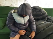 Hot cumshot on my Puffy Jacket