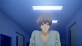 White Blue 4 - Old man bangs busty hentai nurse while her boyfriend watches