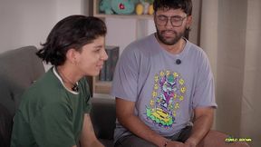 my arab twink stepson finally fucks me raw while mom s away. first time top! massive creampie push out