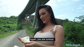 Public agent brunette with huge tits fucking on the side of the road