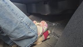 Crocs play in car