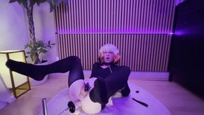 Sissy Anal Dildo Masturbation in Chastity Cage
