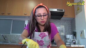 POV Cleaning Lady Shines Cock 2