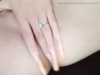 Hawt lengthy nail fetish, breasty stepmom masturbates with her fingers with lengthy nails