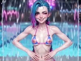 Explicit Jinx Hentai Compilation, Moist Shiny Body, Multiple Poses, Arcane Ai