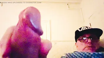 Mature Canadian daddy strokes his big cock and cums