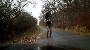 sandralein33 Smoking in Police Outfit on Street