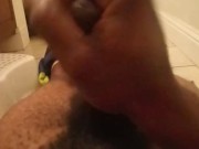 Stroking on bathroom floor during graduation party