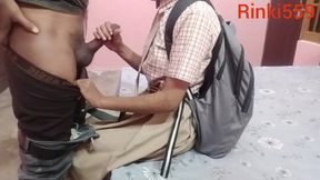 Indian college girl's penis sucked a lot and then pressed her breasts, desi girl HD video