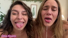 milf & me makeout! spitty drooly sloppy big titty lesbians kiss - chloe kreams, aderes quin