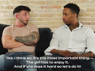 Sata Jones likes 2 hard interracial weenies in her taut holes at the same time