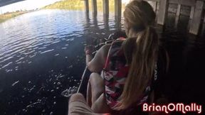 Stephanie Love rides Brian O'Mally's big cock on a jet-ski
