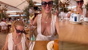 ibiza, deuxieme journee ❤m exhibant au restaurant par la suite