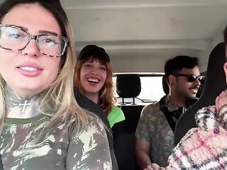 Unprecedented fast food worker becomes a porn actress! And we called a follower to screw and suck her off inside the car in public.