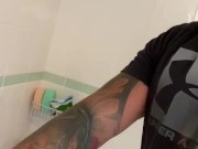 Straight hunk Andy Lee pissing into wine glass