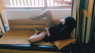 Smoking Arab MILF Love's To Touch Her Body Too Much Near Hotel Window - Mountain View