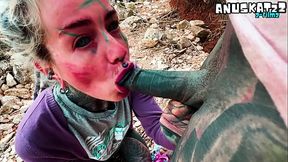 Outdoor Blowjob and Massive Cumshot
