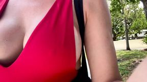 Italian Big tits Artemisia Love walking In Miami Tits close up horny Milf
