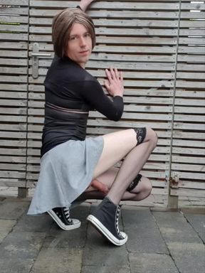 Pissing in chucks and stockings