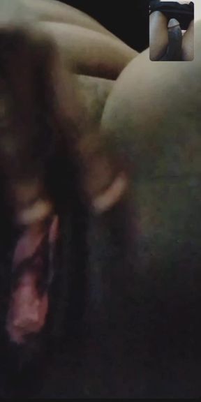 Black Old Stepmom Enjoy Masturbating on Video Call