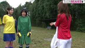 Hairy girl gets pussy cumshot after sucking and fucking coaches