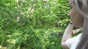 Dirty Girl Littering and Urinating in a Park