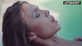 Sweet Lesbian Girls Have Sex By The Pool With Veronica Clark And Katrin Tequila