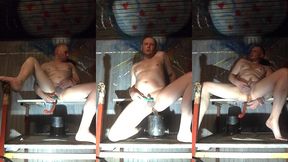 long webcam record with multiple toys. horny on the sauna.