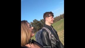 Deepthroat, hard spanking & a messy facial—all outdoors. Stayed messy, and yeah… people saw. ????