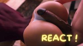 react: hard dick fucking a busty milf and creampie