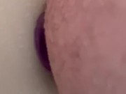 Fucking my dildo in the shower