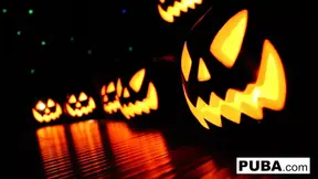 Two hot blondes scare each other with horny kisses