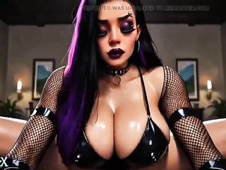 Emo Latina Bitch Banged in Haunted Mansion - Fellatio-job, Titfuck & Creampie (4K AI Generated)