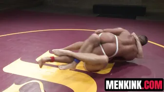 Micah Brandt and Jessie Colter in Hardcore Muscle Wrestling Domination