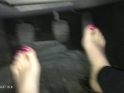 Cute Girl Teases Her Feet in Flip Flops Pedal Pumping