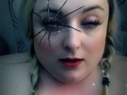 Chubby girl has quick intense orgasm for Halloween