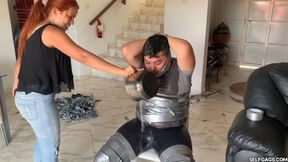 Chubby Jogger Boy Followed Home By A Crazy Duct-Tape Loving Latina Bitch! (Episode 2 of 2)