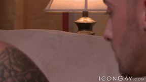 Handsome Vadim Black aggressively tops Billie until they explode into mutual orgasms