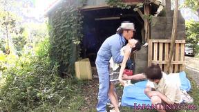 ”Athletic Asian can take two cocks in many ways”