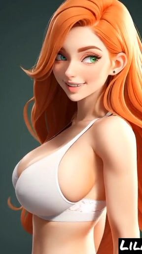 Powerful moment from &quot;Lila Ginger in fitness sport club (Ai model)&quot;