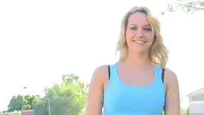 Flexible Blonde Shows Off Curves & Talents Outdoors in the Park Sex Scene