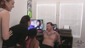 Restrained Officer Made To Watch Sinn Sages Lesbo Threesome With Two Hot Babes