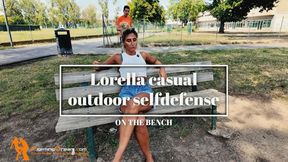 Lorella casual outdoor selfdefense on the bench