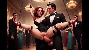 Amateur GF gives a blowjob in public during prom night, showing off her