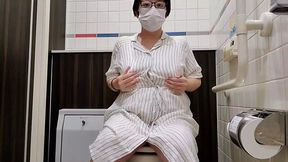 A married woman secretly touches herself in a shop restroom &mdash;  holding back her moans