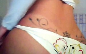 Astonishing  blonde in softcore posing for the webcam