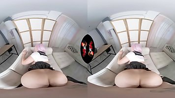 Busty girl, Blondie Fesser is getting fucked hard, from the back, in a VR style