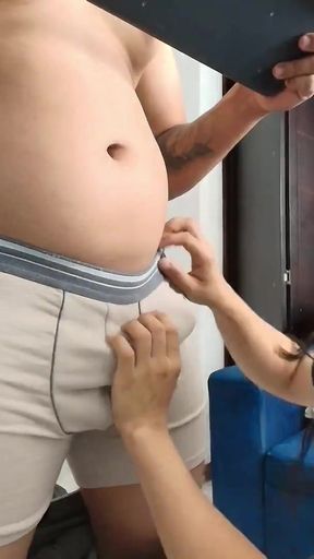 HE LIKES TO PLAY WITH MY COCK WHEN WE ARE HOME ALONE   Clip 1